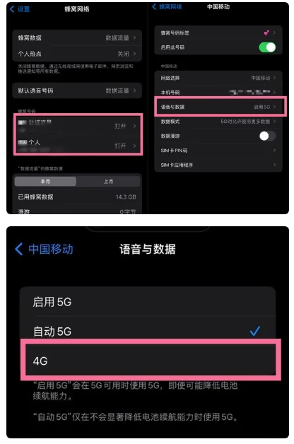 肥东苹果手机维修分享iPhone14如何切换4G/5G? iPhone14 5G网络切换方法 